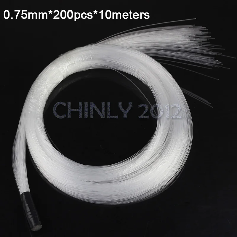 0.75mmX200pcs X10Meters PMMA פלסטיק fibra optica כבל