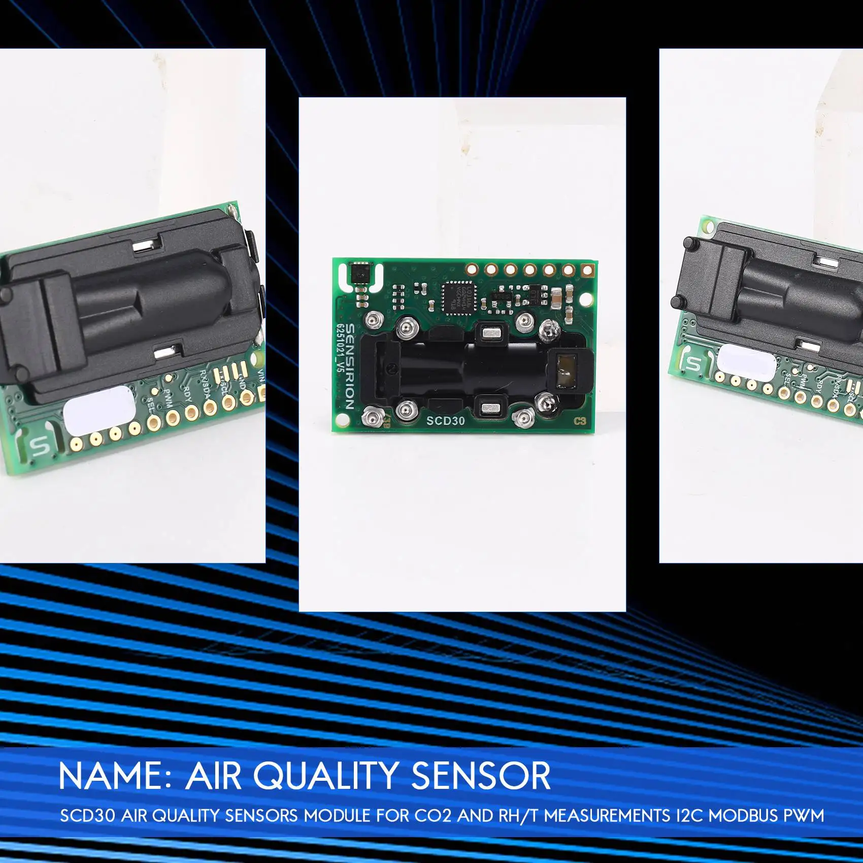 SCD30 איכות האוויר חיישנים מודול לקבלת CO2 ו-RH/T מדידות I2C Modbus PWM