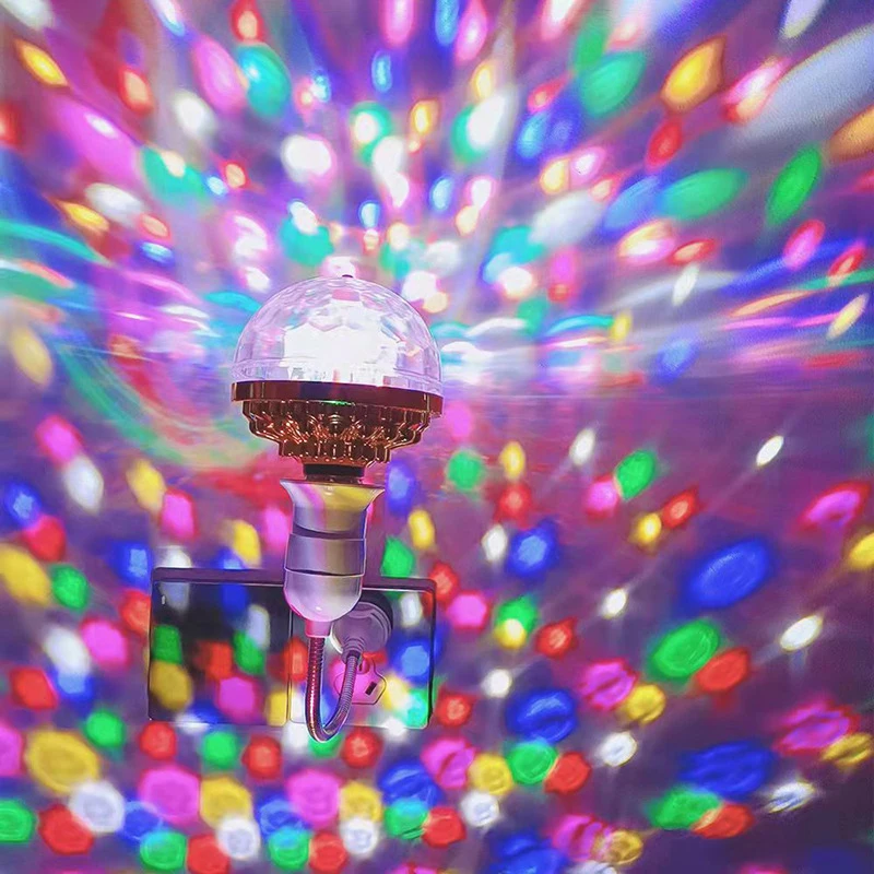 צבעוני אוטומטי סיבוב הבמה דיסקו אור E27 מיני LED RGB מנורה לחג מסיבת בר KTV דיסקו מקורה מנורת אור המפלגה Decoation
