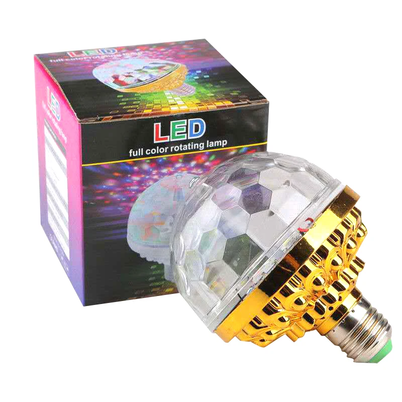 צבעוני אוטומטי סיבוב הבמה דיסקו אור E27 מיני LED RGB מנורה לחג מסיבת בר KTV דיסקו מקורה מנורת אור המפלגה Decoation