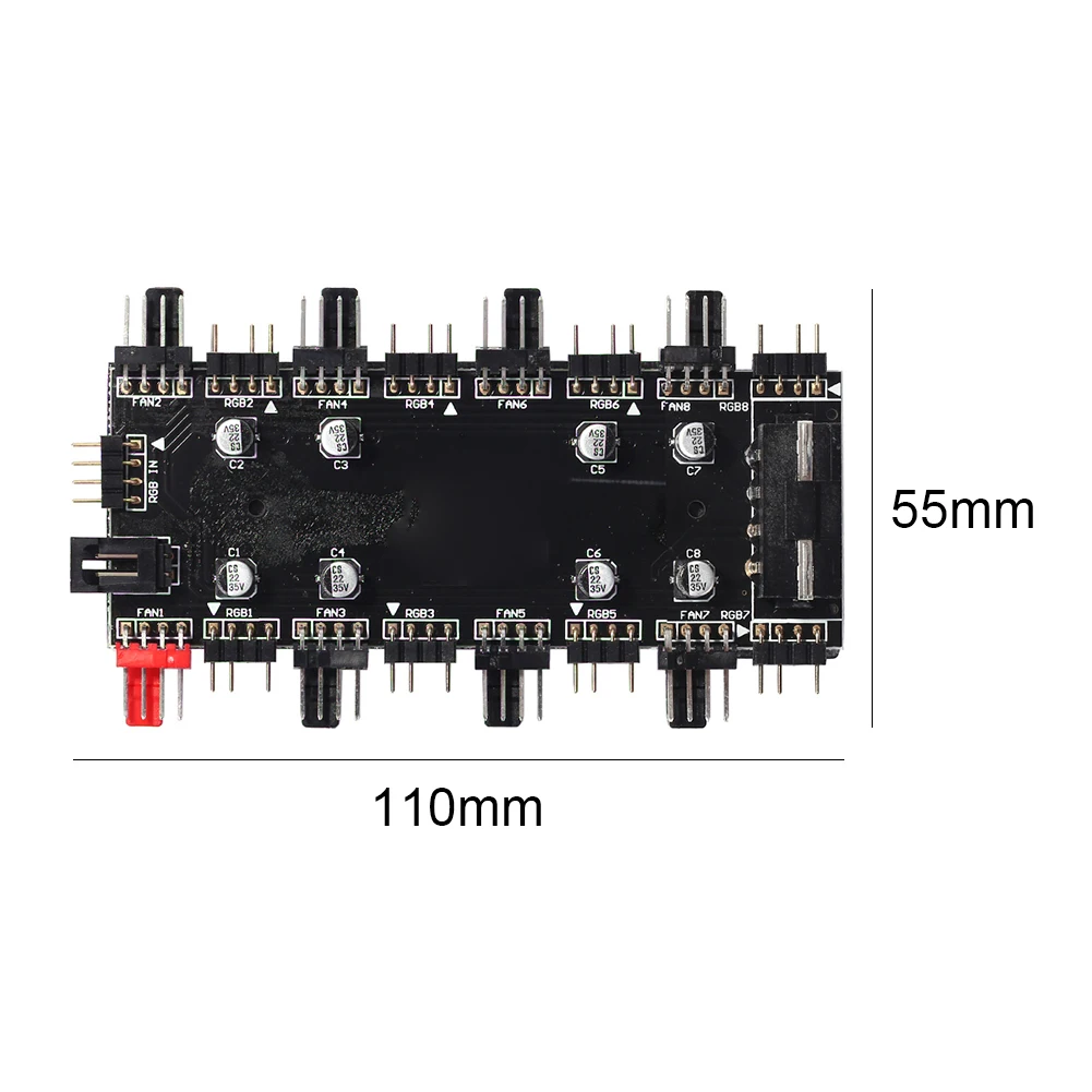 5V/3 Pin ARGB 4 פינים אוהד PWM HUB 1 עד 8 Multi דרך מפצל עבור מחשב לוח האם