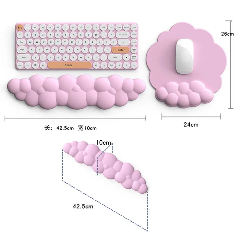ענן בצורת משטח עכבר מקלדת היד לנוח ארגונומי קצף זיכרון עור סיליקון בכף היד תמיכה למחשב במשרד Mousepad
