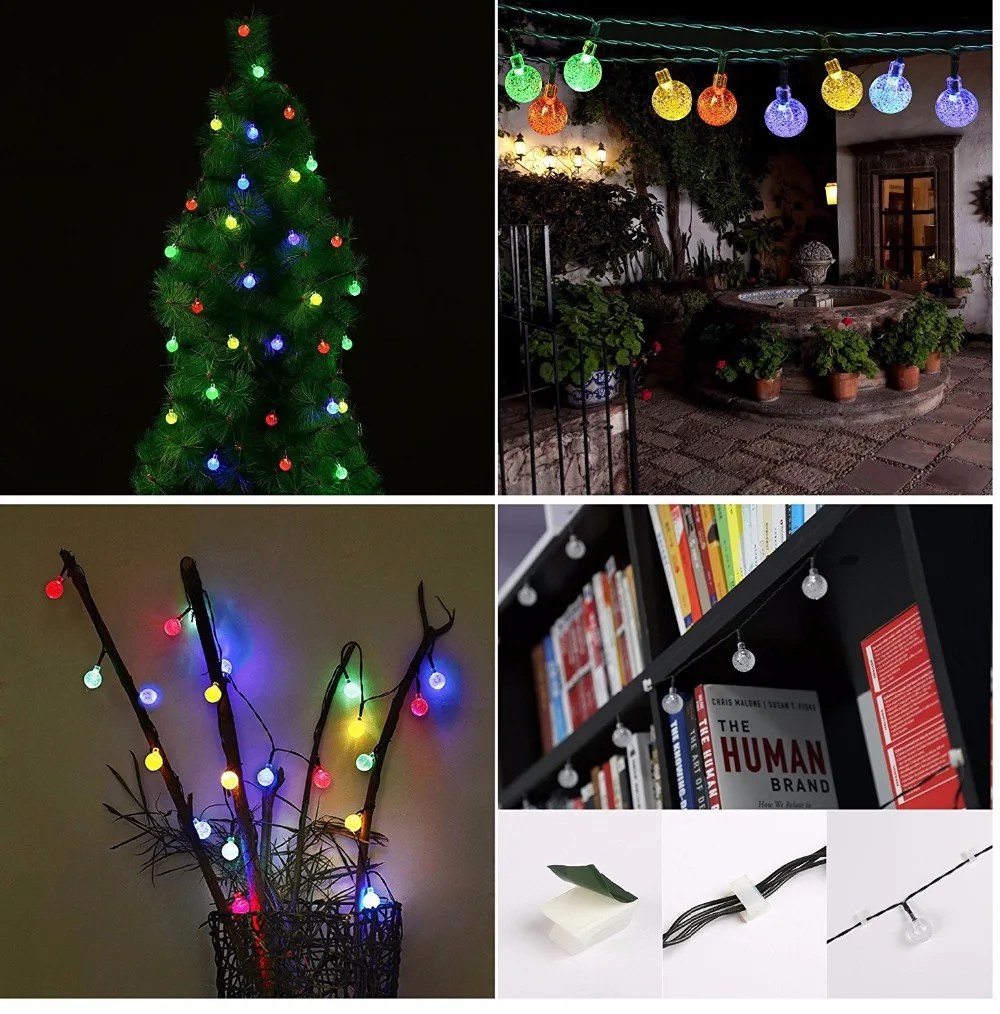 30 LED Multi-צבע הכדור עגול מנורה סולרית כוח LED מחרוזת אגדות אורות סוללה זרי פרחים גן חג המולד תפאורה חיצונית