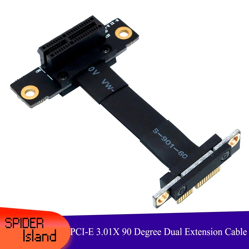 2019 PCI-E 3.01 X כפול 90 מעלות כבל מאריך בשביל כרטיס קול כרטיס רשת העברת נתונים תפקוד PCIE כבל