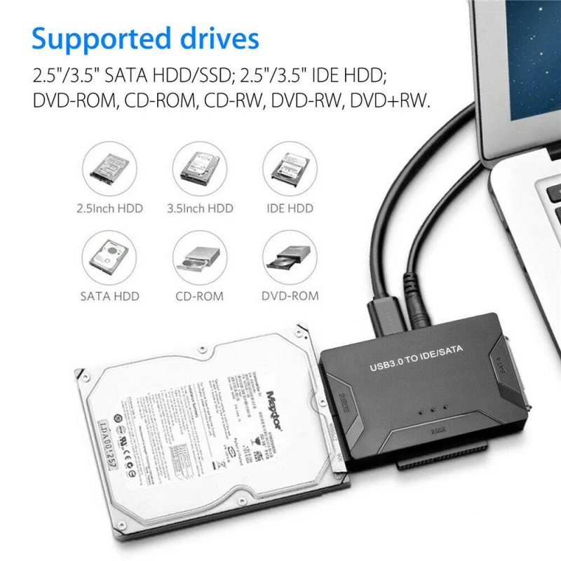 אולטרה ממיר שחזור USB 3.0 HDD Sata SSD דיסק קשיח העברת נתונים ממיר SATA כבל מתאם