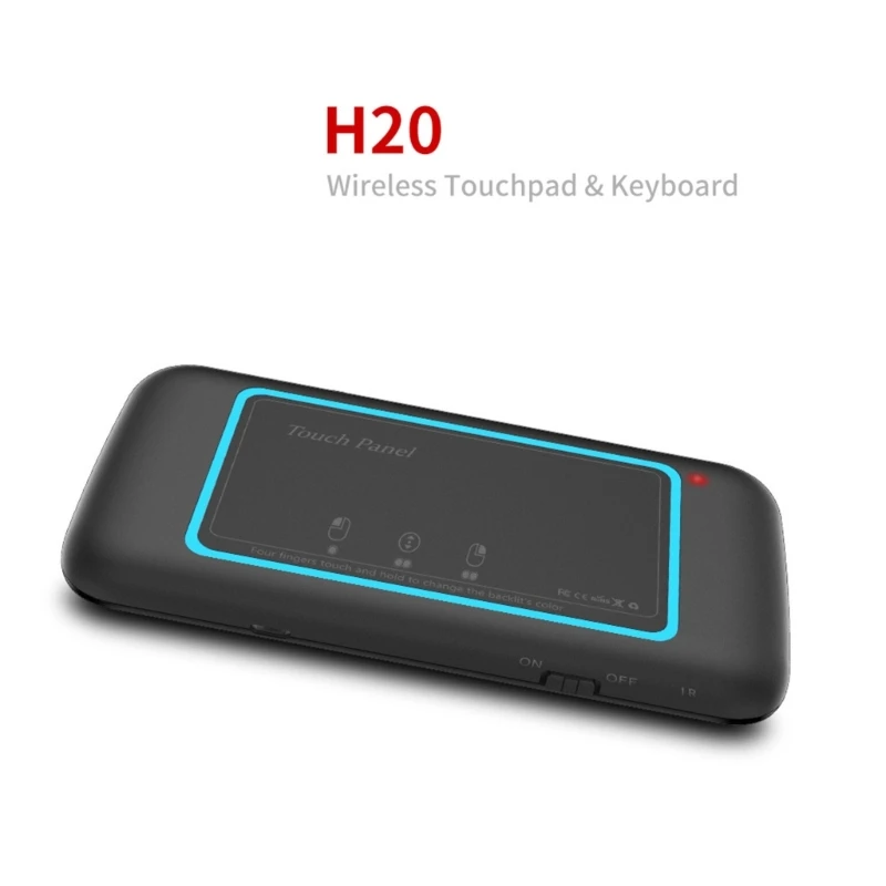 H20 מקלדת מיני 2.4 GHz לוח מגע מקלדת אלחוטית, עכבר אוויר קלידים מסך מלא נושמת אור HandheldKeypad