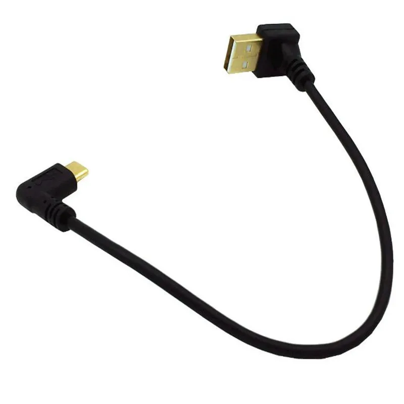 מצופה זהב זווית USB2.0 מסוג A זכר ל-USB3.סוג 1-C זכר ימינה ושמאלה בזווית נתונים USB סינכרון כבל הטעינה מחבר