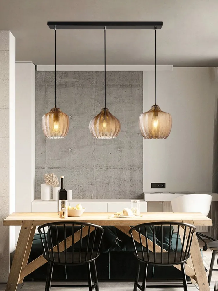 נורדי זכוכית תליון אור-אור יוקרה מודרני יצירתי פשוט אישיות מסעדה בית קפה המנורה בסלון מטבח קישוט