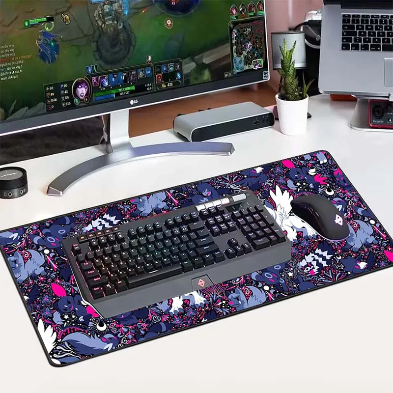 שולחנות מחשב ירוק משחקי מחשב ארון משחקים המורחבת משטח Mousepad גיימר מחצלות העכבר השולחן מחצלת המשרד אביזרים מקלדת אנימה