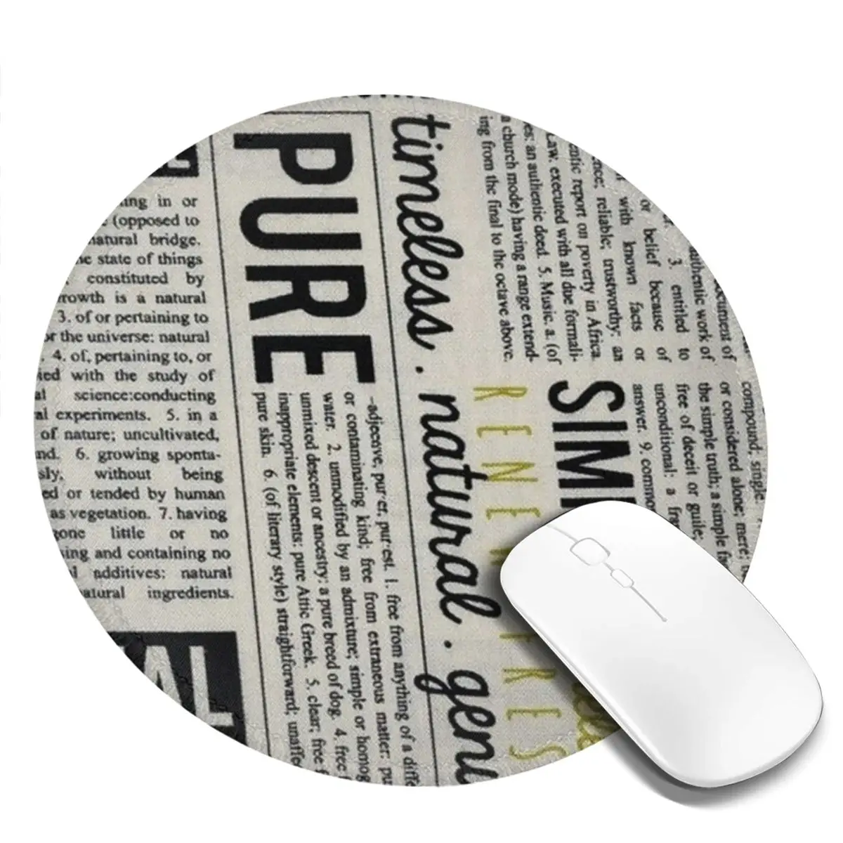 רטרו עיתון משטח עכבר שחור מכתב הדפסה משענת יד מלונות Mousepad להדפיס את העבודה גומי רך מחצלת עכבר