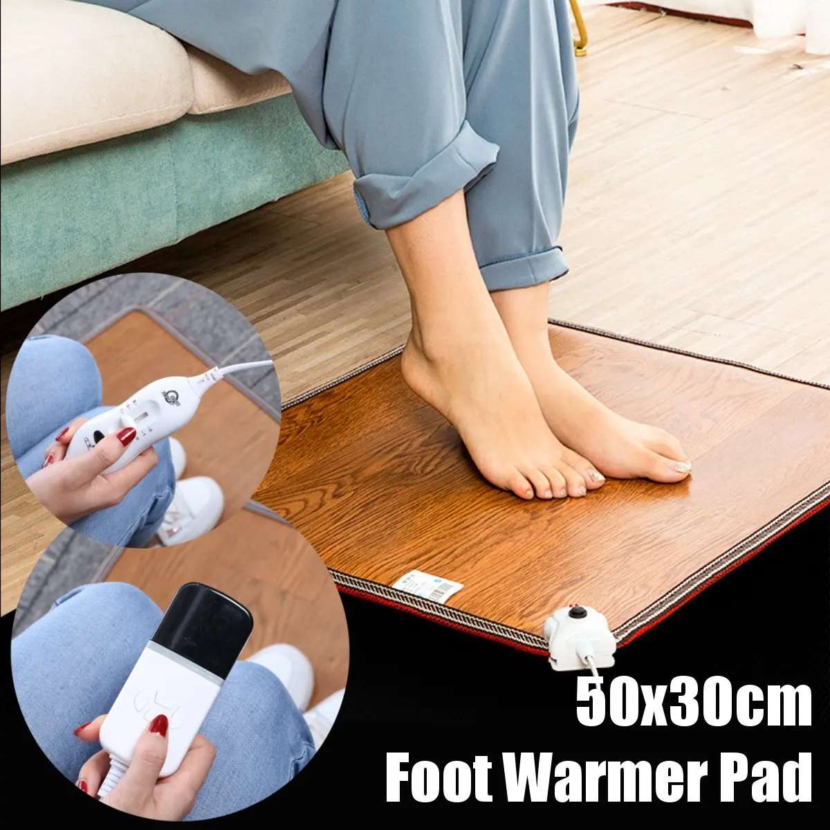 50x30cm רגל מתחמם חימום חשמלי שטיח למשרד חם רגל התרמוסטט החימום בבית שטיח רצפה מחוממת בחורף הגוף מתחמם כועס