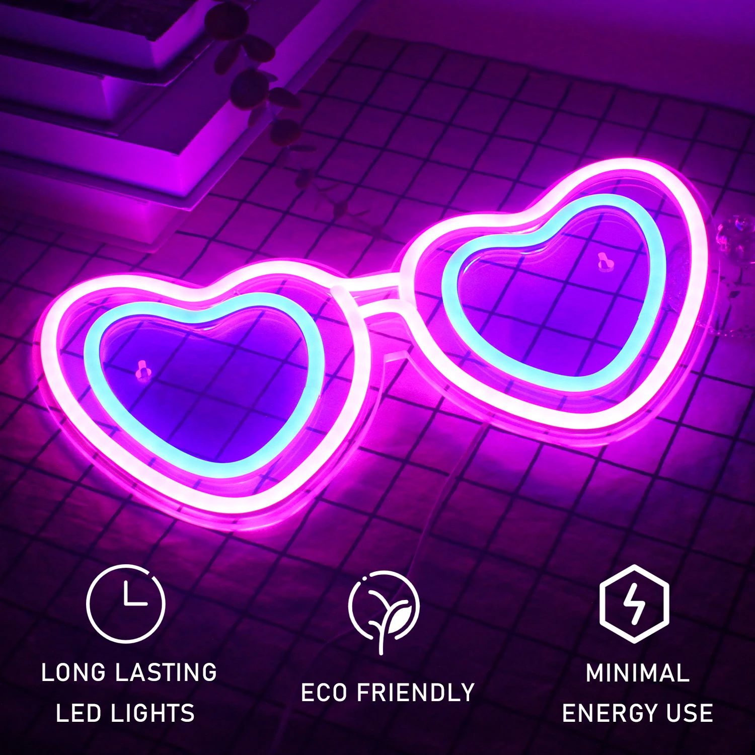 ineonlife שלט LED משקפי שמש תלייה על קיר אקרילי בר מועדון לשתות מסעדה חנות המפלגה אסתטי, חדר עיצוב הבית מתנה