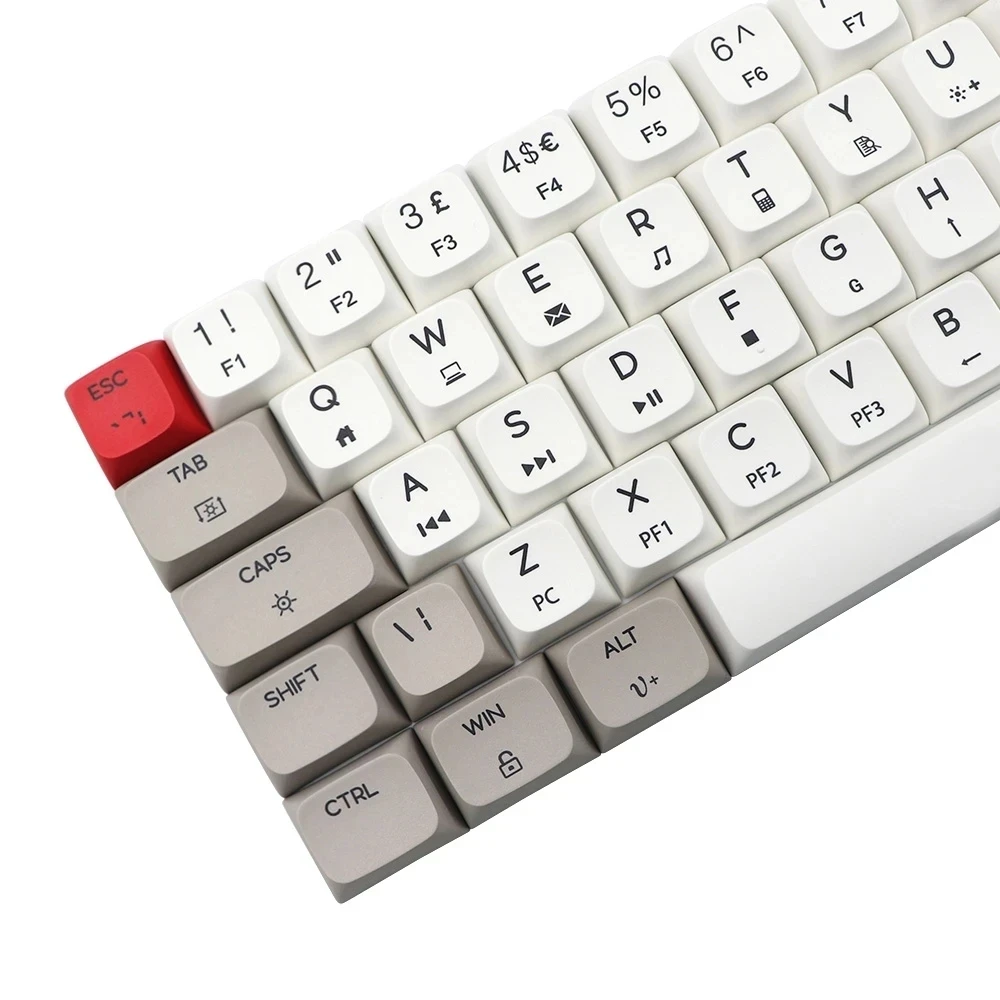 צבע סובלימציה רטרו אפור לבן Keycaps XDA פרופיל Keycap עבור MX מתג מכני המשחקים מקלדת ISO מקש caps