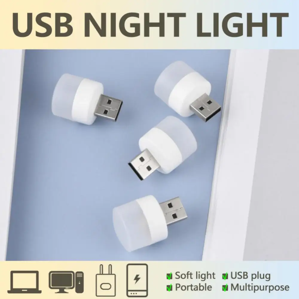 אור Led לילה מחשב נייד כוח Led אור בחדר השינה מנורת לילה חגיגי מתנה Mini-Usb מנורה טעינה Usb נייד מיני