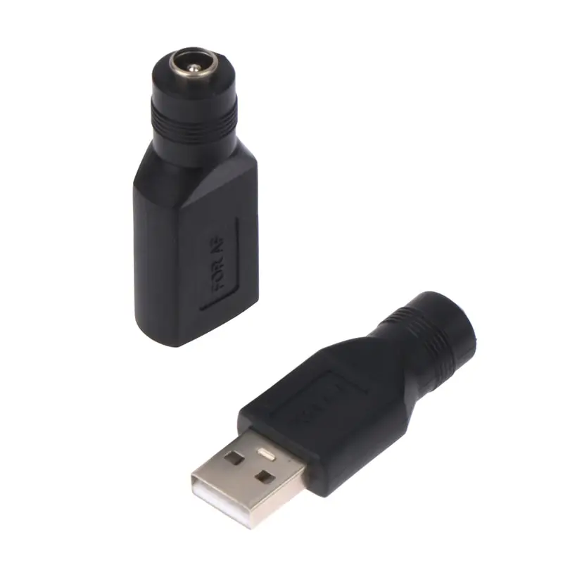 2pcs נקבה ג 'ק ל-USB 2.0 התקע זכר / נקבה ג' ק 5V DC כוח תקעים מחבר מתאם נייד בצבע שחור