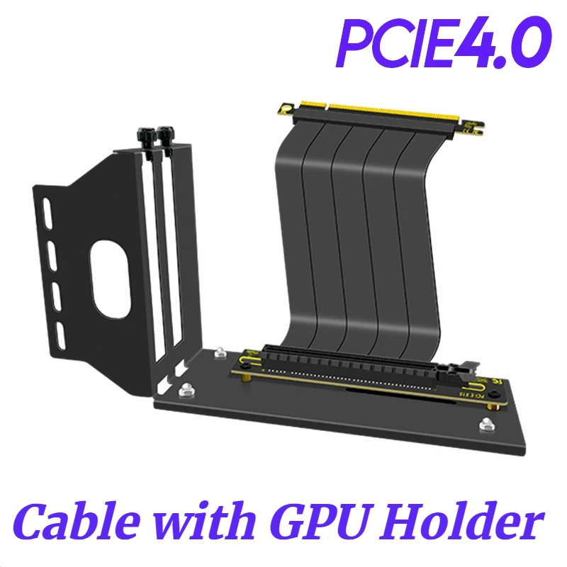 מותג חדש אוניברסלי אנכי GPU תושבת, מחזיק עם PCIe 4.0 X16 Gen4 מוגן קמה כבל 90 מעלות המשחקים Extender שחור בסיס