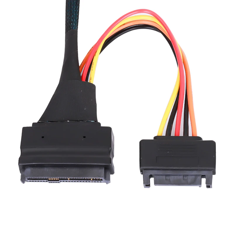 MiniSAS Oculink 4.0 SFF-8611 4i 42Pin כדי SFF-8639 U. 2 כבלים 8611 כדי 8639 עם SATA אספקת החשמל תמיכה 2.5