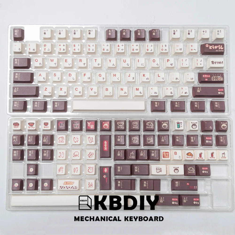 KBDiy 142 המפתחות דובדבן הפרופיל היפני PBT ברביקיו Keycap על המשחקים מכניים מקלדת K620 GMK 67 K68 108 MX מתגים