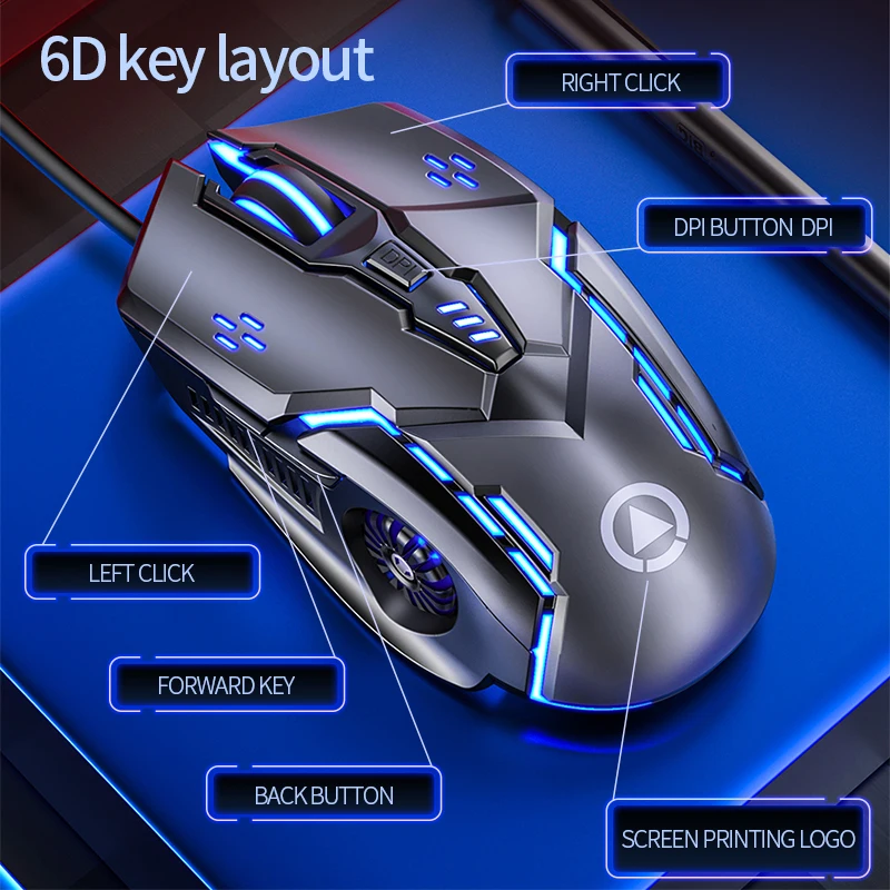 3200DPI G5 עכבר המשחקים 7 צבע תאורה אחורית USB Wired שקט העכבר RGB אופטי עכברים עכבר ארגונומי גיימר למחשב נייד