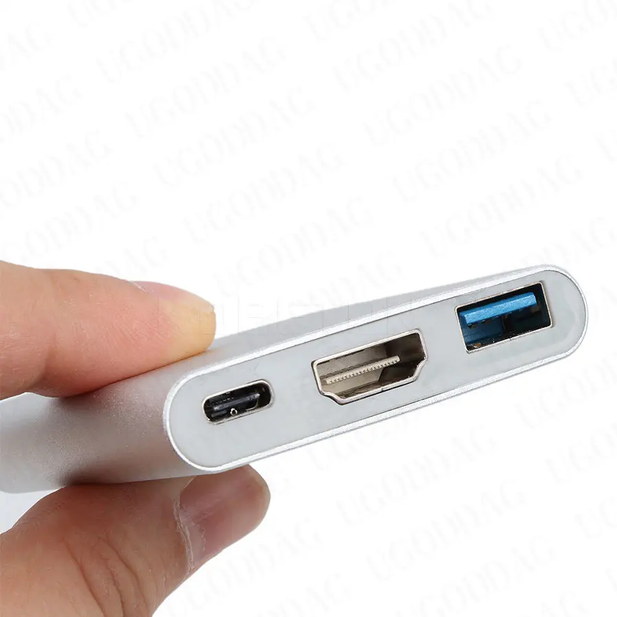 3 ב-1 USB-C רכזת USB זכר ונקבה HDMI תואם-4K ה-USB 3.1 Type-c ל-USB 3.0 טעינה מתאם עבור ה-Macbook Air 12 ממיר