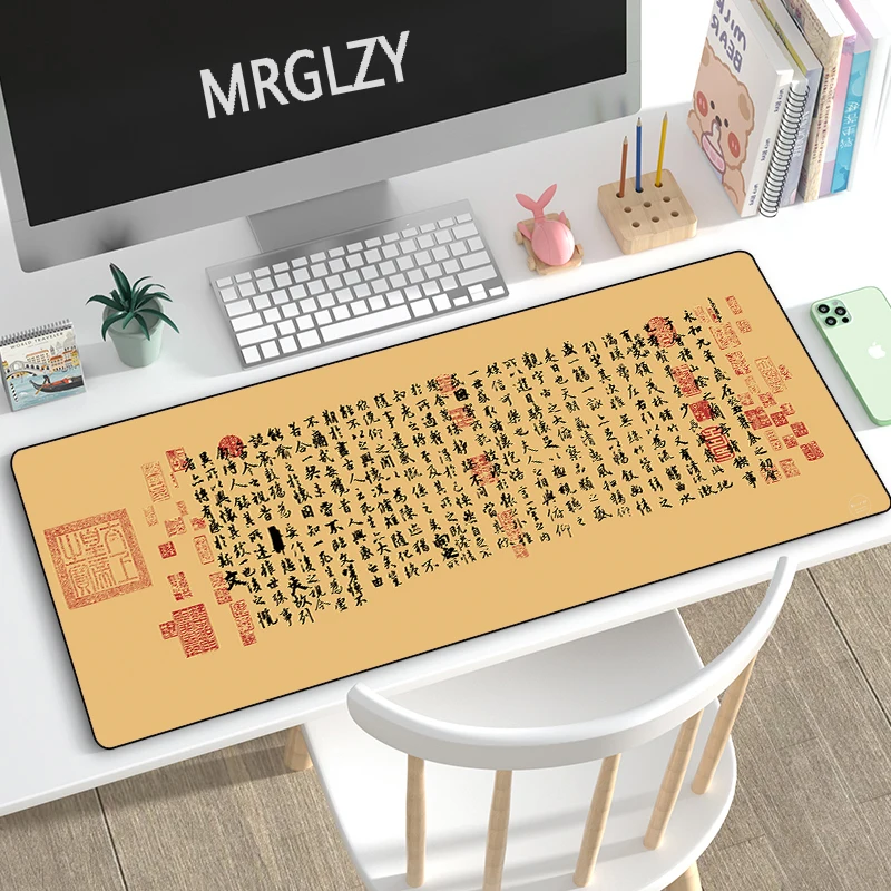 זרוק משלוח סינית בסגנון קליגרפיה הציור משטח עכבר גומי גדול השולחן מחצלת המשחקים משטח עכבר מקלדת Mousepad עבור חחח CSGO