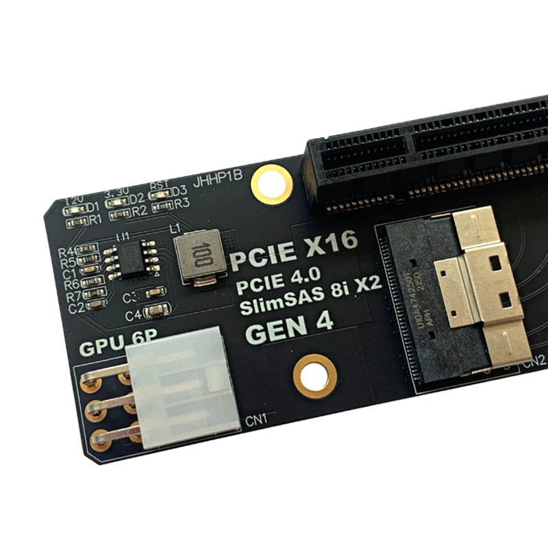 Gen4 2 יציאות Slimsas 8I X2 כדי PCIE 4.0 X16 חריץ מתאם לוח אביזרים עבור כרטיס רשת גרפיקה כרטיס וידאו כרטיס לכידת