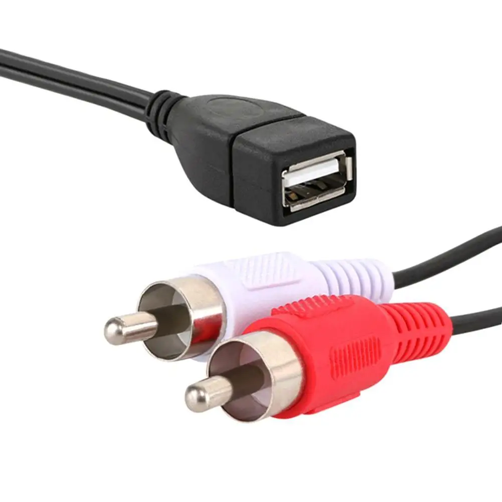 1.5 מ ' USB נקבה שקע ל 2 RCA זכר Plug וידאו, אודיו, כבל מאריך כבל