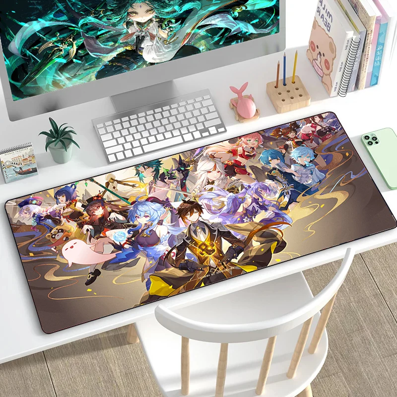 יאי מיקו Genshin השפעה Mousepad Rgb משטח עכבר Xxl אביזרי המשחקים Pc Gamer השולחן מזרן ארון מקלדת מחצלות אנימה שטיח גדול