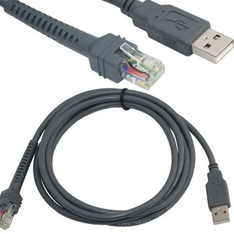 2M USB RJ48 RJ50 סורק כבל נתונים עבור LS1203 LS2208 LS4208 LS3008 CBAU01-S07ZAR סמל הסורק ברקוד חלק כבל ספינת ירידה