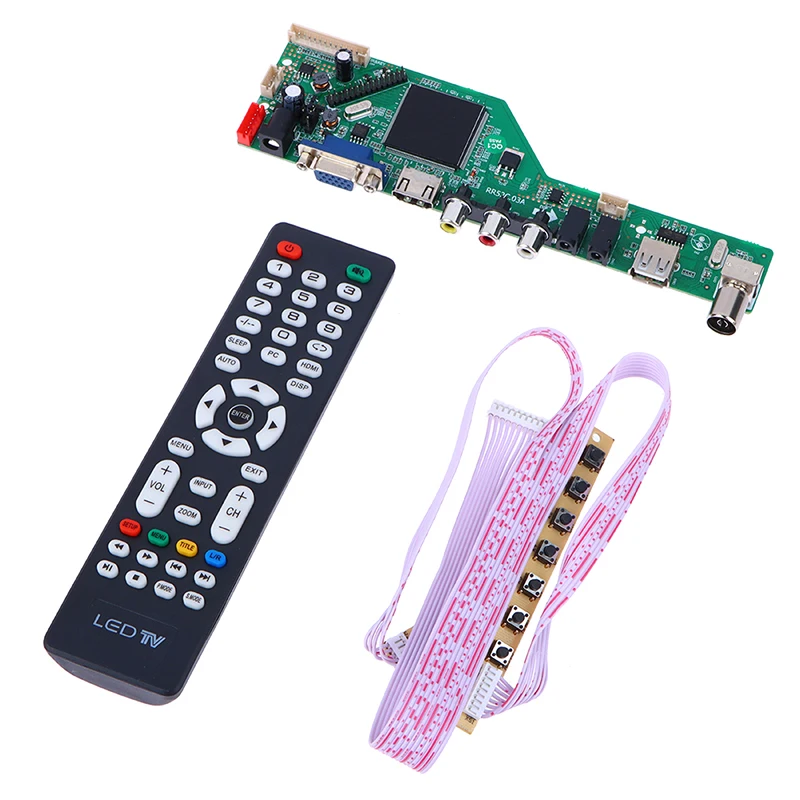 1Set טלוויזיה LCD לוח אם כונן לוח RR52C.03A תומכת ב, DVB-T DVB-T2 עם חינם-מפתח שלט רחוק