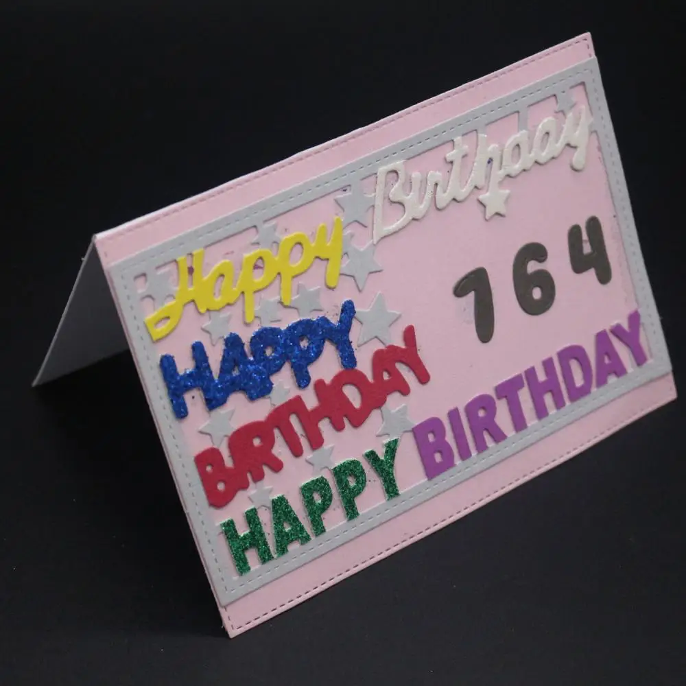 AZSG יום הולדת ברכה חיתוך ימות DIY רעיונות דקורטיביים כרטיס עשיית מלאכה כיף קישוט 8.7*14 סנטימטר